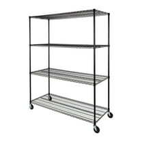 Seville Classics UltraDurable® 4-Tier NSF Steel Wire Shelving, 60" W x 24" D, Black