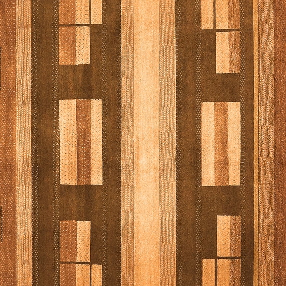 Ahgly Company Indoor Square Abstract Orange Modern Area Rugs, 7' Square