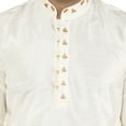 thumbnail image 5 of SKAVIJ Men's Tunic Art Silk Kurta Ethnic Indian Long Casual Shirt Party X-Large Off-White, 5 of 6
