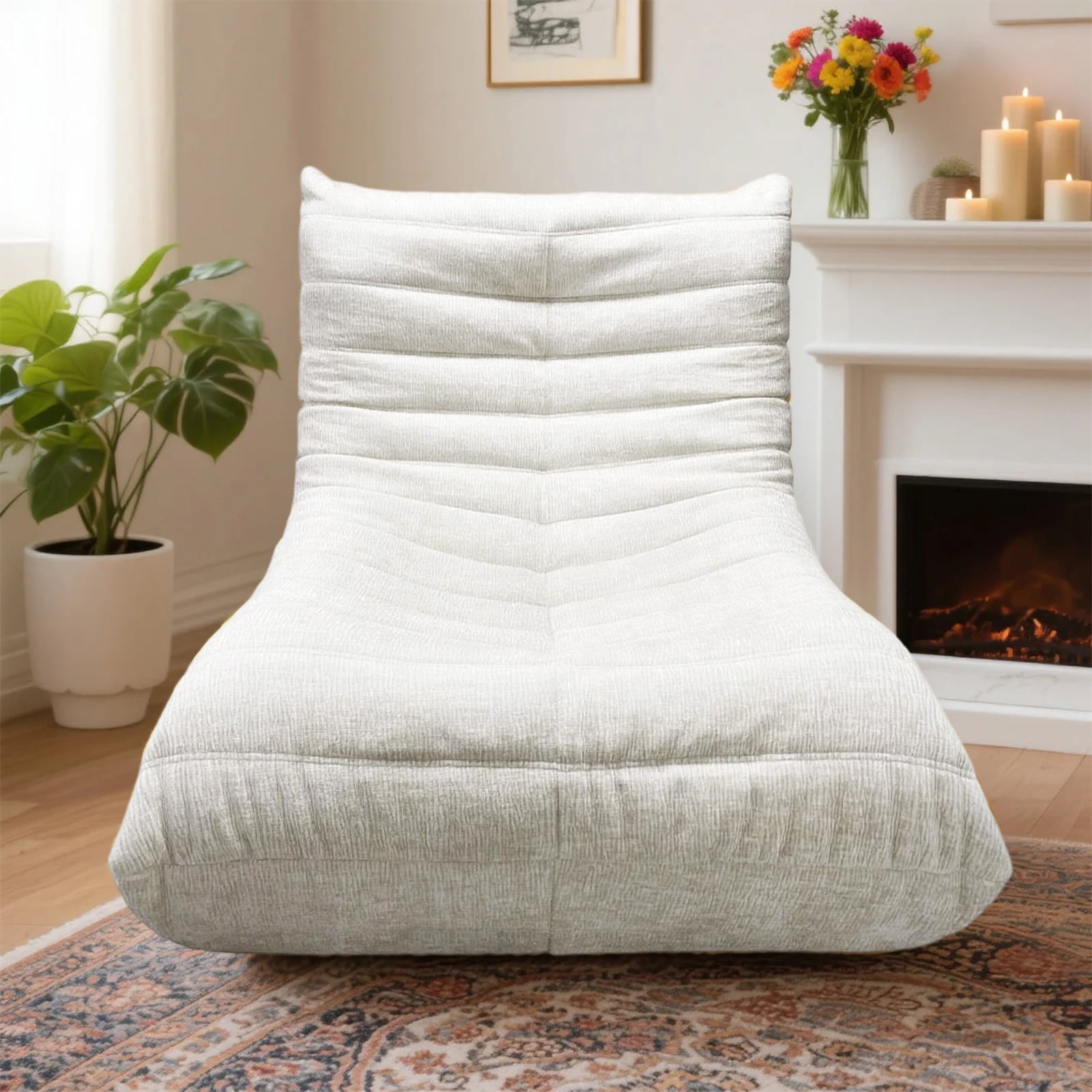 Kingrest Ultra-Comfortable Memory Foam Bean Bag Chair with Removable Washable Cover, Single Person Lounger Sofa for Adults, Perfect for Living Room, Bedroom, Dorm & Small Spaces