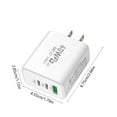 thumbnail image 3 of Two Type-C & One USB 40 W Fast-Charging Plug, US-Standard Wall Charger with Dual PD Ports & Smart IC, 100-240 V Travel Power Adapter, Compact Multi-Device Rapid Charger for Phones, Tablets & Gadgets, 3 of 6