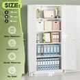72 Inch Metal Storage Cabinet with Lock, Heavy Duty Garage Locker with ...
