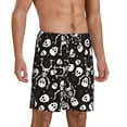 thumbnail image 2 of Balery Skeleton Pantalones cortos de pijama de punto de algodón para hombre con cinturilla y bolsillos-X-Large, 2 of 6