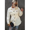 thumbnail image 4 of ABPHQTO Abrigo de mujer con botones y solapa beige con bolsillos en el pecho, 4 of 5