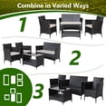 thumbnail image 4 of Gymax 4PCS Outdoor Sofa Set Patio Rattan Wicker Conversation Set w/ Coffee Table, 4 of 10