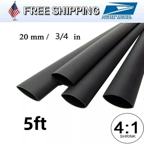 4:1 3/4''Heat Shrink Tubing Waterproof Dual Wall Adhesive Shrinkable Tubes 5ft