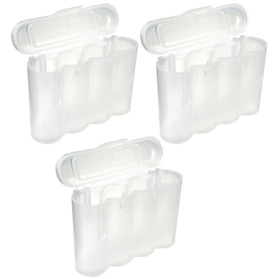 Three (3) EBC Battery AA AAA Clear Plastic Battery Storage Case Holder Box USA Ship