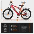 thumbnail image 6 of Qlife Cityone SO Electric Bike for Adults 26" Ebike,Full Suspension Peak 1200W Motor Ebikes with 21 Speed Carbon Steel Mountain Bicycle Red, 6 of 6