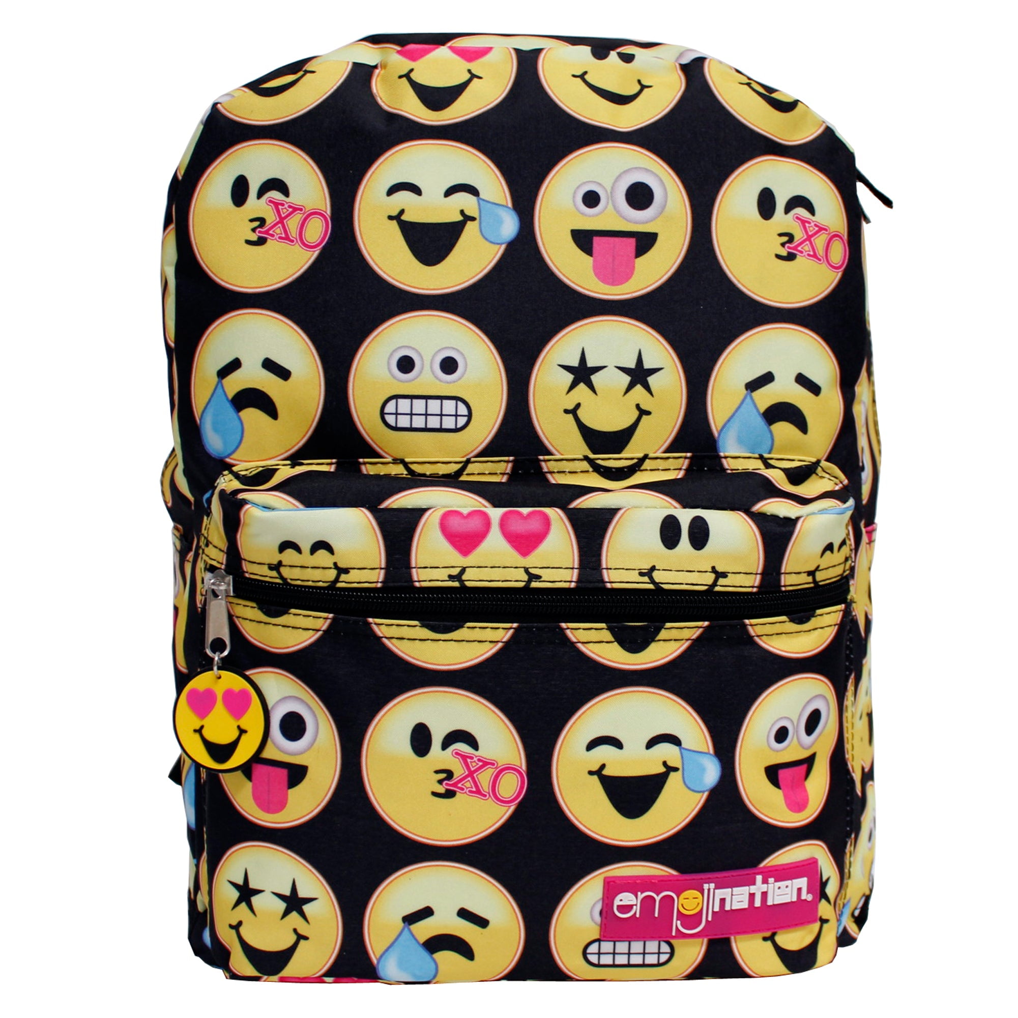 Emojination Black Yellow Emoji 16" Backpack