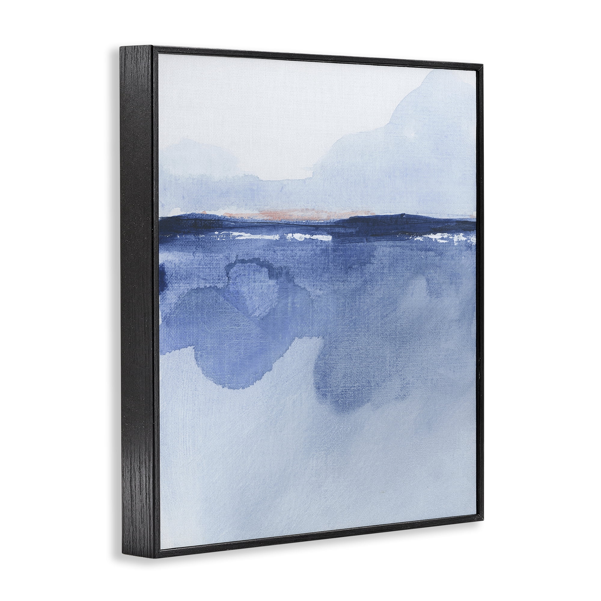 Stupell Industries Abstract Fluid Landscape Abstract Painting Black Framed Art Print Wall Art, 16 x 20