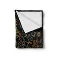 thumbnail image 2 of Let It Go Soft Flannel Fleece Throw Blanket, Outline Design in Color Transitions Artwork on Dark Backdrop, Cozy Plush for Indoor and Outdoor Use, 60" x 80", Charcoal Grey and Multicolor, by Ambesonne, 2 of 5
