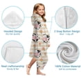 thumbnail image 7 of Beige Cow Flower Pattern Hooded Bath Towel，60"x35" for Ages 3 To 12 Kids, Quick Dry Lightweight Soft Microfiber Hood Beach Towel Cover Up for Kids, 7 of 7