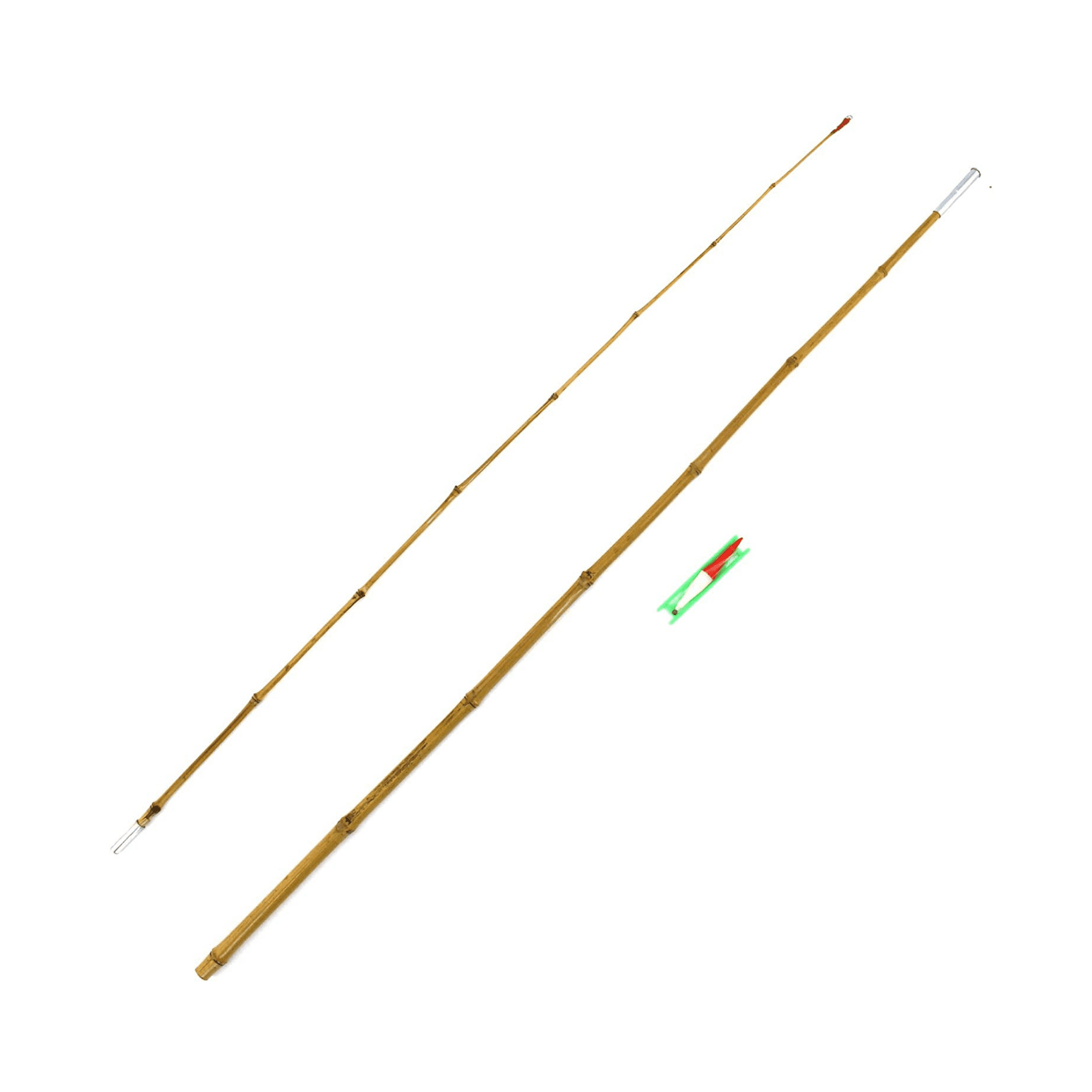 Bamboo Cane Fishing Pole w/ Bobber, Hook, Line, Sinker - Vintage