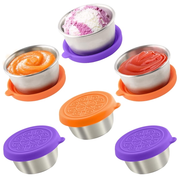 Recipientes para aderezos para ensaladas Qukaka, 50 ml, acero inoxidable, 6 unidades
