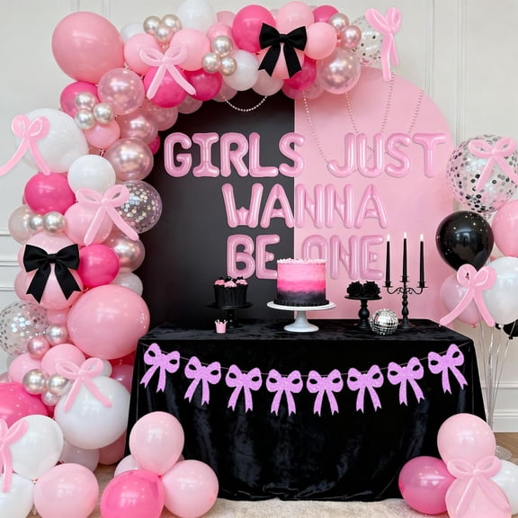 Shiny Letter Balloon Bowknot Party Decoration Set