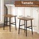 thumbnail image 2 of Juego de 2 bancos para cocina taburetes de bar altos 65 cm sillas de café industrial para sala de estar comedor o cocina marrón rústico negro, 2 of 8