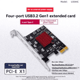 thumbnail image 2 of PCIE Expansion Card PCIE to 4 Port USB3.2 Gen1 Type-C Expansion Card Adapter Card for Desktop PC, 2 of 6