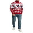 thumbnail image 1 of Couples Chandails de Noël Mignons Imprimé Elk Col Roulé Chandail Tops, 1 of 5