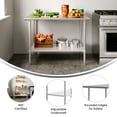 thumbnail image 3 of Flash Furniture 30x48 Portable Prep and Work Table with NSF Certified 18 Gauge Stainless Steel Top Shelf and Adjustable Galvanized Steel Undershelf, 3 of 8