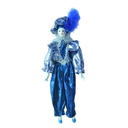 JWQFBC 17.72'' Porcelain Clown Doll Halloween Decoration with Costume Delicate Figurine