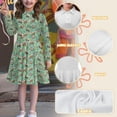 thumbnail image 6 of DISNIMO Girls Horse Dress Long Sleeve Flower Dress Kids 7-8 Year Old Girl Dresses Long Sleeve Collar Dress for Kid Girls Button Down Midi Dress for Children Skater Dress Kid Clothes Dress Girl, 6 of 7