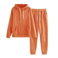 thumbnail image 3 of haxmnou womens sweatsuits tracksuit two piece outfits casual solid color jogging sweat suits matching jogger pants set Orange 3XL, 3 of 7