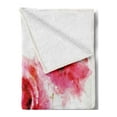 thumbnail image 2 of Flower Soft Flannel Fleece Throw Blanket, Spring Season Vivid Florals Red Poppies Watercolored Art Print, Cozy Plush for Indoor and Outdoor Use, 50" x 70", Pale Green Hot Pink, by Ambesonne, 2 of 5
