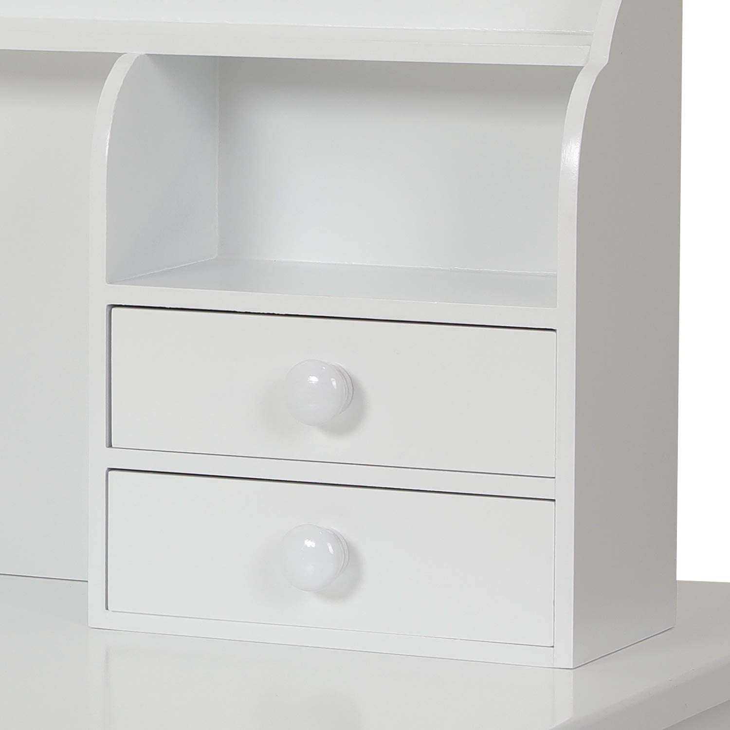 AMUZER 36.2" Writing Desk with USB Port and 7 Drawers, Computer Desk Study Table, White