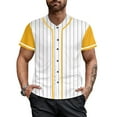 thumbnail image 2 of Striped Baseball Jersey Shirt for Men Stripes Baseball Shirts Sports Uniform, 2 of 5