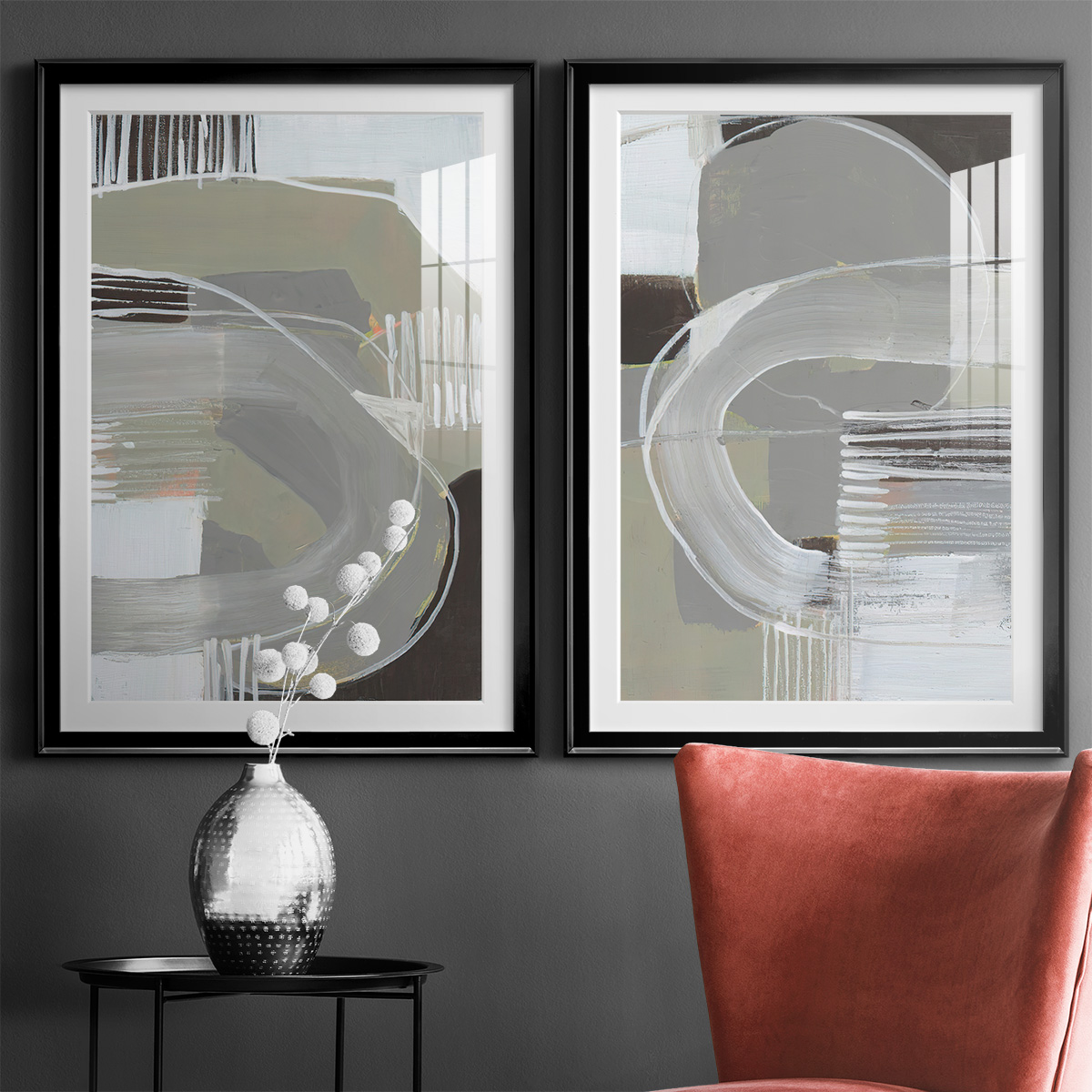 Wexford Home Arching Neutrals I Premium Framed Print, 22.5" x 30.5" - Ready to Hang, Black (Set of 2)