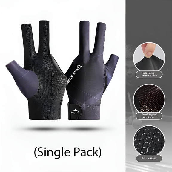 BESTSKY 1pc Snooker Billiard Cue Glove Left Hand Pool Three Finger Glove