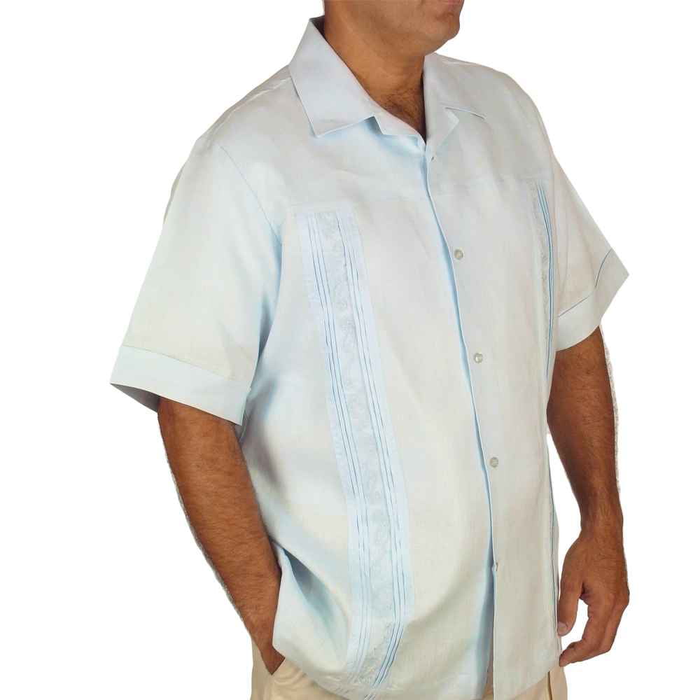 Cubavera Mens Beach Parrot Print Embroidery Camp Collar Shirt