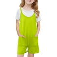 thumbnail image 2 of Atogsazn Girls Rompers Summer Casual Loose Sleeveless Overalls Spaghetti Strap Shorts Jumpsuit 2025 Beach Vacation Outfits Yellow 11-12 Years, 2 of 8