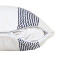 thumbnail image 4 of Laddha Home Designs Handwoven Geometric Striped Cotton Throw Pillow Cover - 20" - Blue and White, 4 of 9