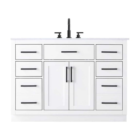 Elegant Kitchen and Bath Alden 48 inch Single Bathroom Vanity in White
