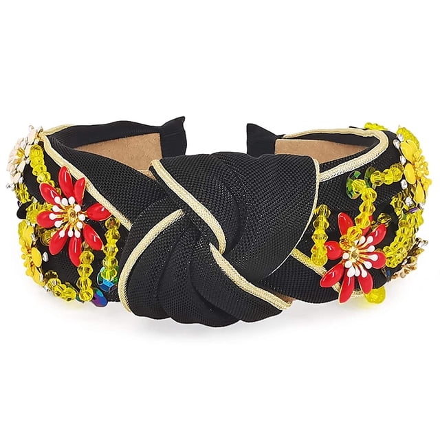 Diademas anchas de cristal con diamantes de imitación, turbante con nudo, diadema Vintage a la moda, aros elásticos para el cabello, accesorios para el cabello para mujeres y niñas Adepaton CZMR-ZC279