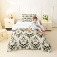 thumbnail image 4 of Homewish Boho Skull Skeleton Twin Comforter Sets,Hipple Damask Bedding Set,Beige,Reversible,2pcs,1 Comforter and 1 Pillowcase, 4 of 7