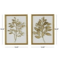 thumbnail image 3 of DecMode Gold Wood 3D Leaf Wall Decor with Beveled Frame (2 Count), 3 of 13