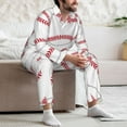 thumbnail image 5 of Mens Pajamas Set, Baseball A Button Down Long Sleeve Loungewear Sleepwear Pjs sets for Men, 5 of 5