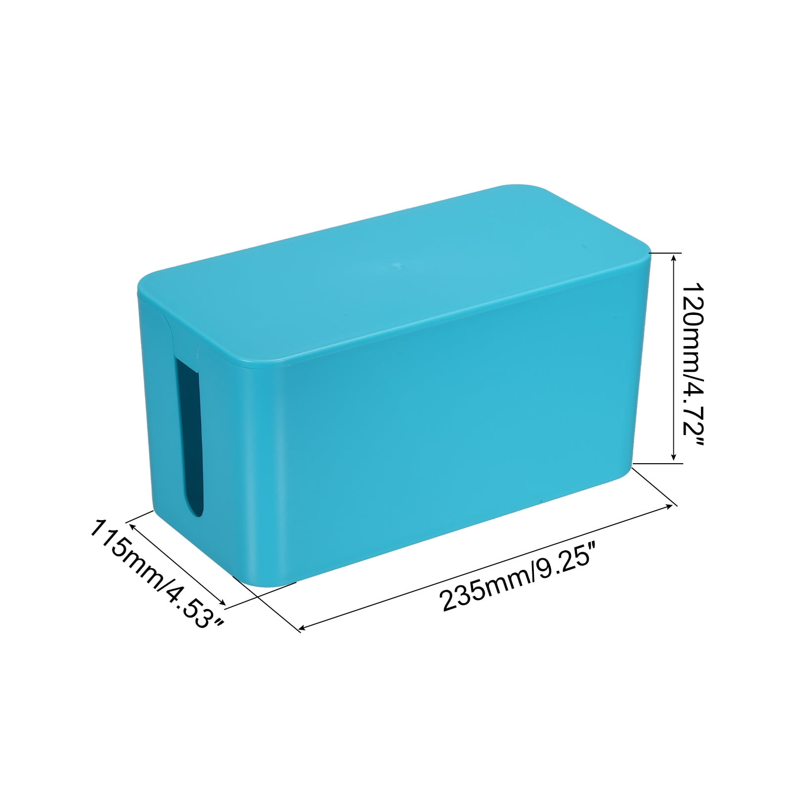 Uxcell Cable Management Box PP Cord Organizer Box w Tie to Hide Wires & Power Strips for Home Small Blue
