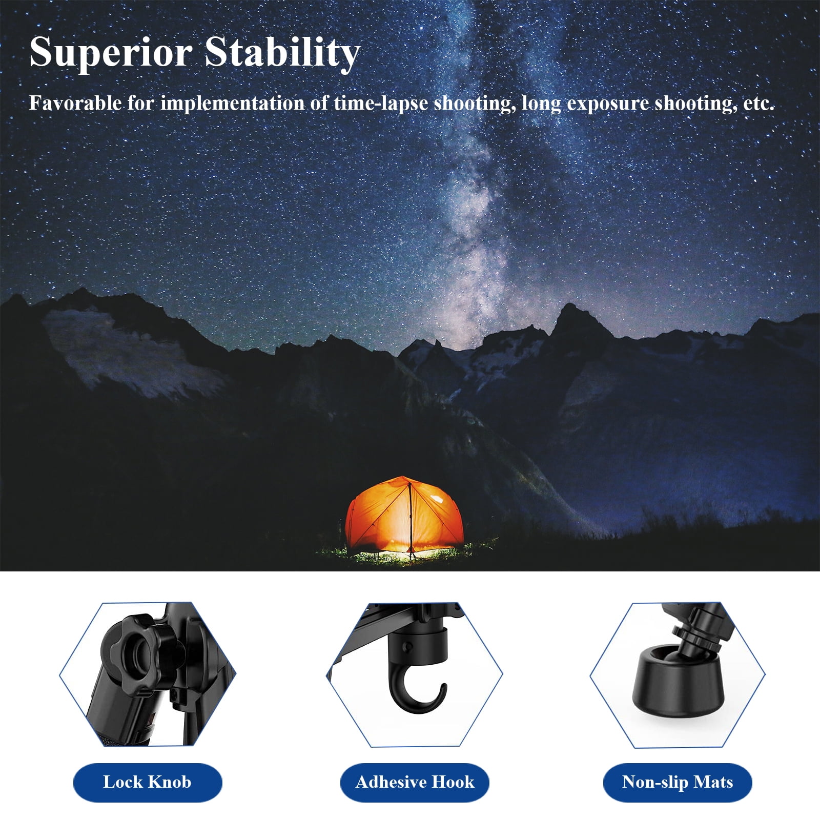 Usmallbee Camera Tripod 67 inch, Tripod for Camera 11LB Maximum Load Capacity, Travel Camera Tripod Stand with Carry Bag