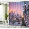 thumbnail image 5 of Ambesonne American Shower Curtain, Train in Philadelphia, 69"Wx75"L, Purple Blue, 5 of 5