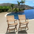 Amazonia Teak Wood Outdoor Folding Armchairs (Set of 2) - Walmart.com