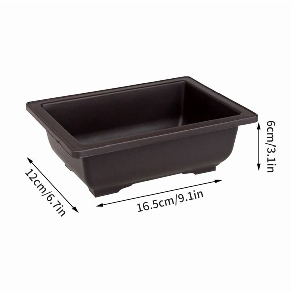 Typpkmm Rectangular Bonsai Training Pots with Plastic Flowerpot with Drainage