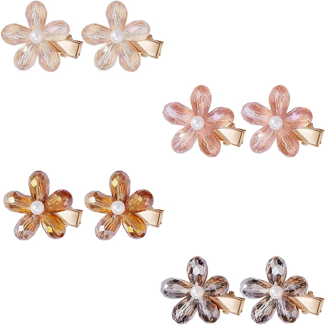 Pinzas para el cabello de cristal, horquillas con perlas pequeñas, pasadores para el cabello a la moda, accesorios decorativos brillantes para el cabello para mujeres