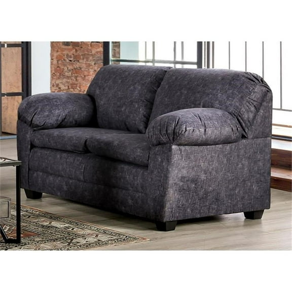 Furniture of America Matlo Contemporary Fabric Upholstered Loveseat in Charcoal