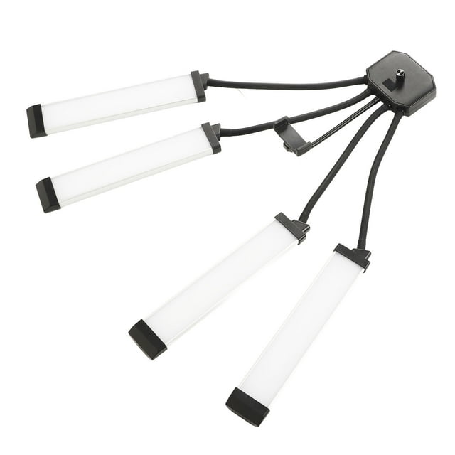 4 Arms Fill Light, LED Fill Light Stand Adjustable Color Temperature with Mobile Phone Support for Vlog US Plug