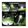 thumbnail image 4 of Lampara De Cabeza Rechargable Minera Con Luz Trasera 6 Modos Malubero Negro, Anaranjado, 4 of 4