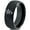 Black Dome Tungsten, variant on Tungsten Flower Bloom Blossom Plant Band Ring 8mm Men Women Comfort Fit Black Dome Polished