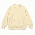 thumbnail image 6 of DISKEBUISS Women's V Neck Sweatshirt Long Sleeve Oversized Top with Kangaroo Pocket for Fall Winter Casual Pullover, 6 of 7